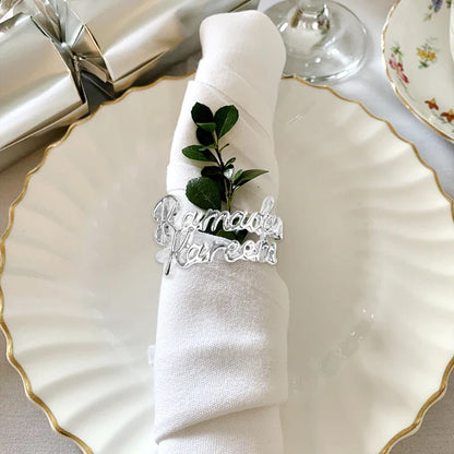 Rynx 2/6Pieces Ramadan Kareem Napkin Rings Eid Mubarak Muslim Islamic Dining Table Home Decoration Alloy Napkin Buckle Ramadan Gift