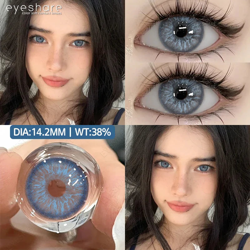 Rynx | New colored contact lenses for eyes 2 pieces blue colorful beautiful pupils green color lenses annually brown contact lenses 14.2 mm