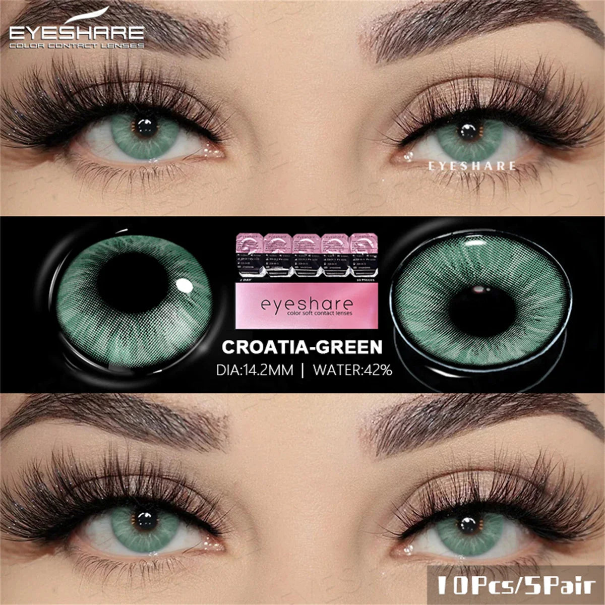 Rynx | Daily Lens 10pcs/5pairs Colored Contact Lenses Natural Gray Contact Daily Disposable 1 Day Use Colored Make-up Lenses