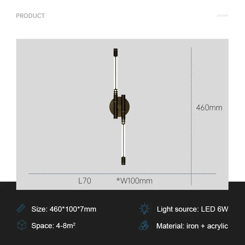 Rynx | ModernLux - LED Wall Lamp Luxe Indoor Lighting Sconces for Living Room and Bedroom