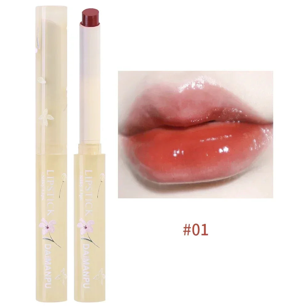 Rynx | Thin Tube Flower Lipstick Pencil Heart-Shaped Gel Lipstick Pencil Makeup Long-Lasting Moisturizing Lip Lacquer Girls Korean Cosmetics