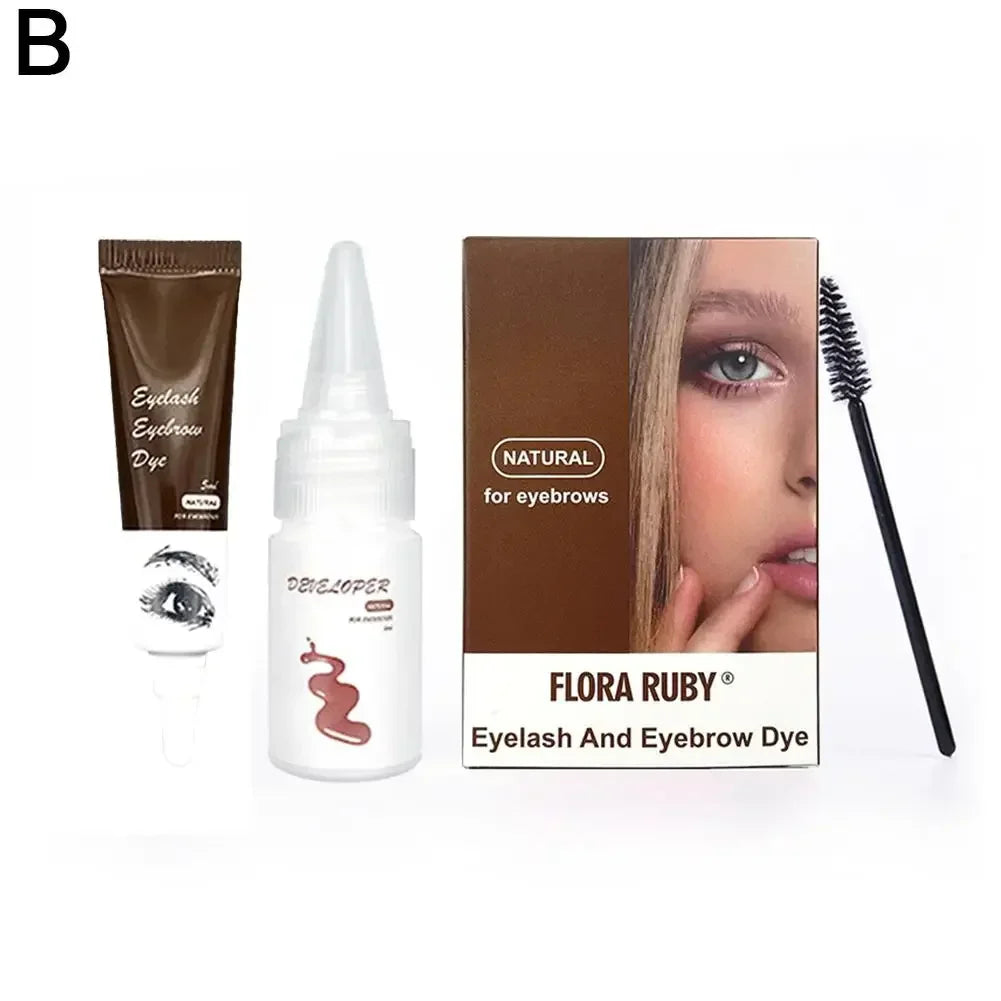 Rynx | 15-Minute Quick Henna Eyelash Eyebrow Coloring Toning Professional Easy Coloring Gel Eyelashes Brown Black Color Toning Cream Set Eyebrows Suitable
