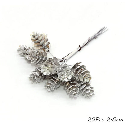 Rynx White Theme Artificial Flower Cherry Stamen Berry Bundle DIY Christmas Decoration Wedding Cake Gift Box Wreaths Xmas Decor