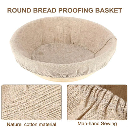 Rynx | Fermented Linen Cloth Cover for Round Rattan Bread Proofing Basket - Bread Dough Banneton Flax Cloth Liner Bag