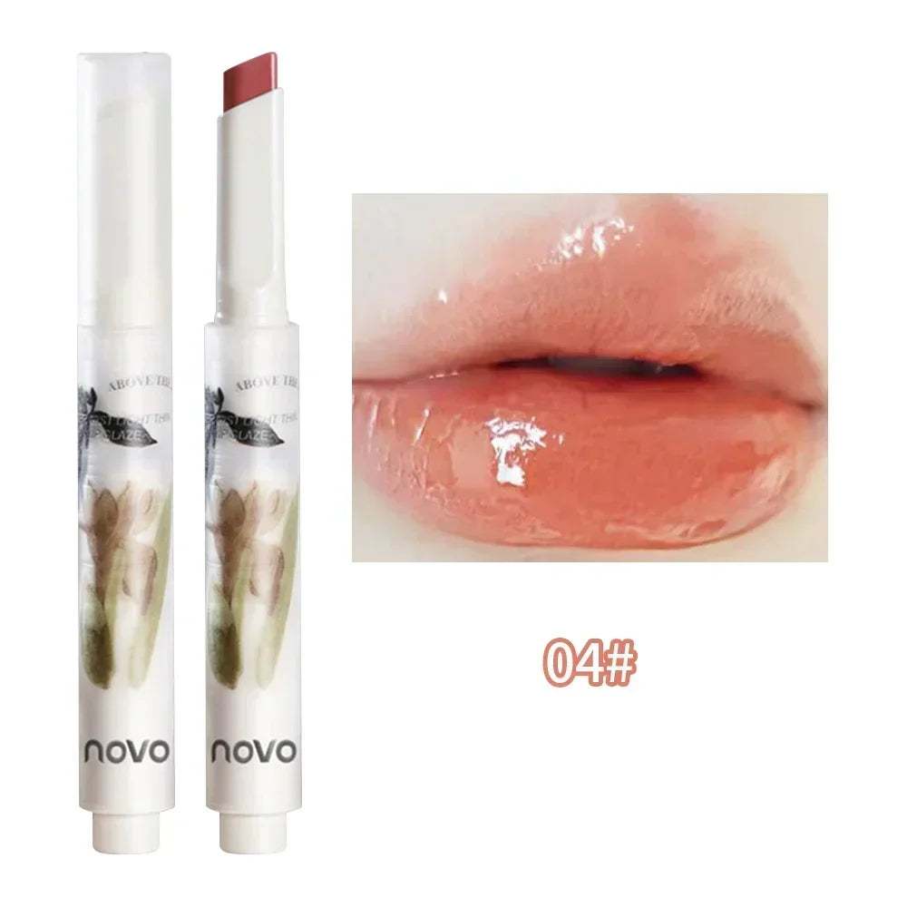 Rynx | Thin Tube Flower Lipstick Pencil Heart-Shaped Gel Lipstick Pencil Makeup Long-Lasting Moisturizing Lip Lacquer Girls Korean Cosmetics