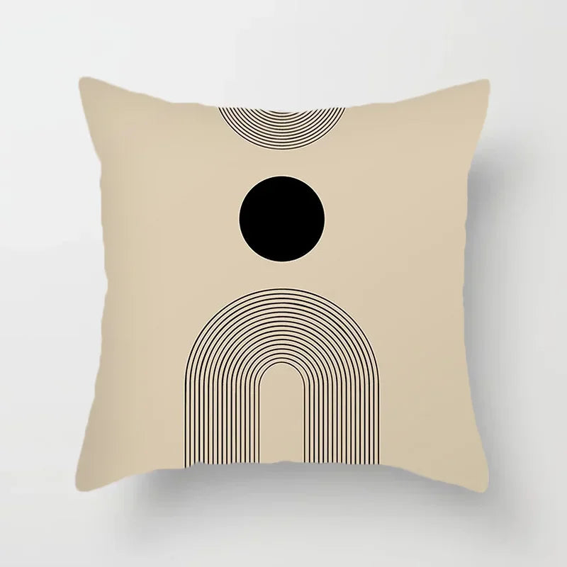 RYNX | Cushion cover - Modern Black-White Cushion Cover with Abstract Art Print K