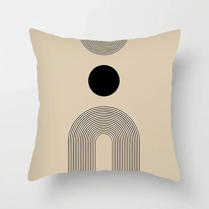 RYNX | Cushion cover - Modern Black-White Cushion Cover with Abstract Art Print K