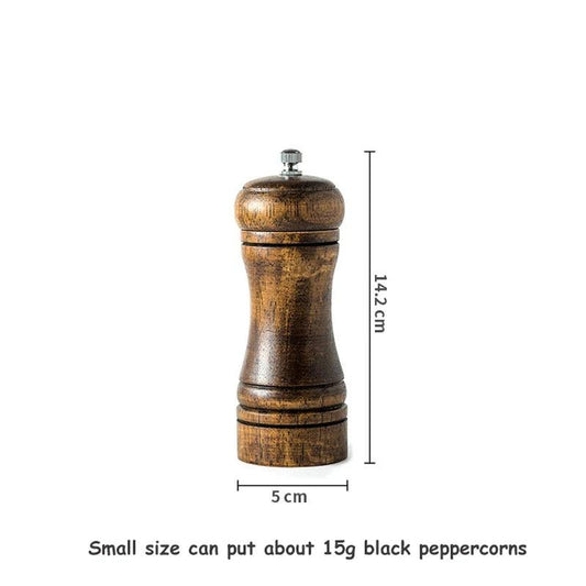 Rynx | Stylish Wood Salt and Pepper Mill Set with Adjustable Ceramic Mechanisms and Elegant Stand