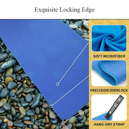 Rynx | Quick-Drying Sports Towel | Swimming Gym Fitness Camping Running Beach Towels | Blue Grey Green Orange