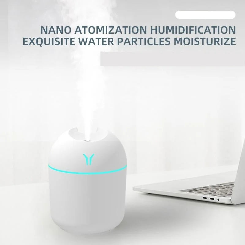 Rynx | 250ML USB Mini Air Humidifier - Ultrasonic Aroma Essential Oil Diffuser with LED Lamp for Home and Car