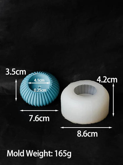 Rynx | Versatile round silicone mold for crafting personalized concrete candle holders and incense holders - Ideal for DIY home decor projects