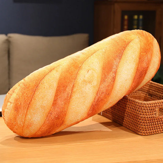 Rynx | French Bread Plush Pillow - Stuffed Food Plushie with Printed Images, Party Prop Decor, Perfect Sleeping Companion and Gift for Him