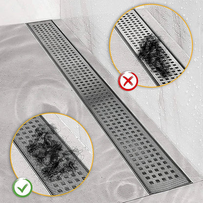 Rynx | Self-Adhesive Shower Drain Hair Catcher - Disposable Mesh Sink Strainer Filter - Cuttable Floor Drain Stickers for Bathroom (10/5m)