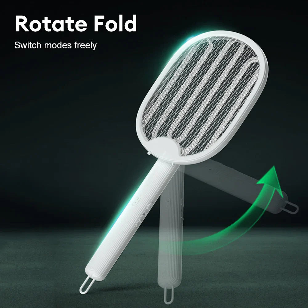 Rynx | Foldable Electric Mosquito Killer Fly Catcher USB Rechargeable Mosquito Racket Insect Killer with UV Light Bug Zapper 3000V