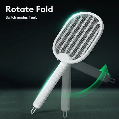 Rynx | Foldable Electric Mosquito Killer Fly Catcher USB Rechargeable Mosquito Racket Insect Killer with UV Light Bug Zapper 3000V