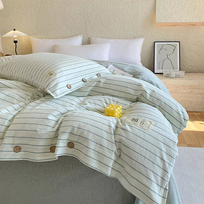Rynx | 100% Cotton Duvet Cover Stripes Bedspread Skin-friendly Bedding Comforter Cover High-quality Duvet Cover duvet cover