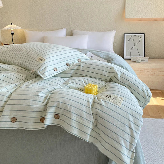 Rynx | 100% Cotton Duvet Cover Stripes Bedspread Skin-friendly Bedding Comforter Cover High-quality Duvet Cover duvet cover