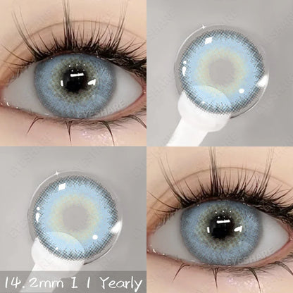 Rynx | New colored contact lenses for eyes 2 pieces blue colorful beautiful pupils green color lenses annually brown contact lenses 14.2 mm