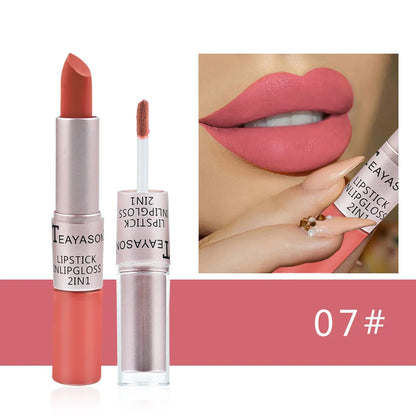 Rynx | Long lasting velvet matte lipstick double-ended lip gloss non-sticky cup lip gloss tint plumper waterproof lipstick makeup