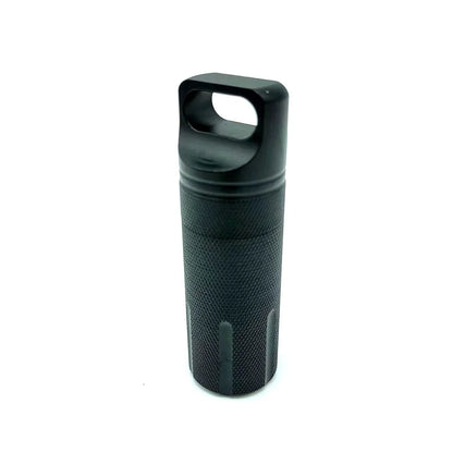 Rynx | Portable Aluminum Alloy Airtight Pill Container Bottle - Single Chamber Capsule Holder for Outdoor EDC, Waterproof Medicine Case Box