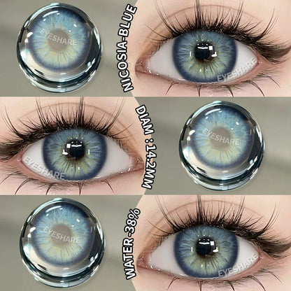 Rynx | 1 Pair New Colored Contact Lenses for Eyes Green Contact Lenses Fashion Blue Eye Lenses Annual Gray Beauty Contact Lenses