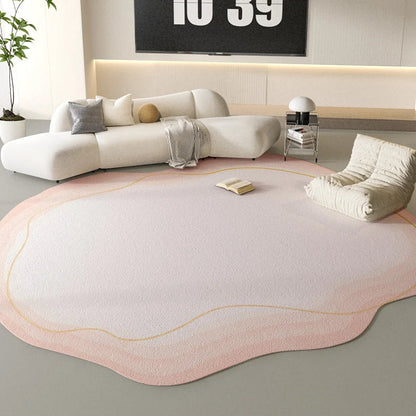 Rynx | Sara Luxe Irregular Pink Fluffy Rug – Soft and stylish for bedroom and living room