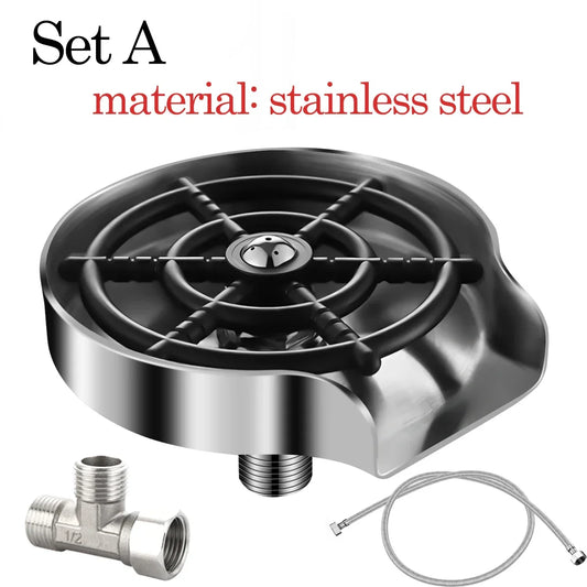 Rynx | Automatic Cup Washer Faucet Glass Rinser for Kitchen Sink - Bar Glass Rinser, Coffee Pitcher Wash Cup Tool, Essential Kitchen Sink Accessories
