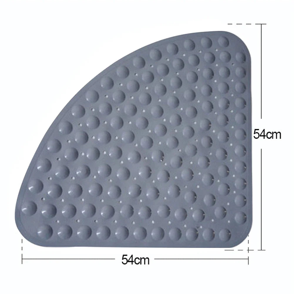 Rynx | 54x54cm Anti-Slip PVC Corner Shower Mat with Suction Cups – Hotel and Home Bathroom Cushion