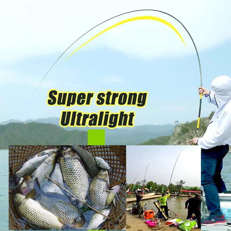 Rynx | Premium Carbon Fiber Telescopic Fishing Rod for Freshwater Adventures - Adjustable Lengths from 2.7 to 7.2 Meters