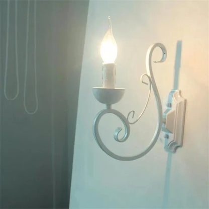 Rynx | VintageGlow - White Metal Wall Lamp With Candle E14