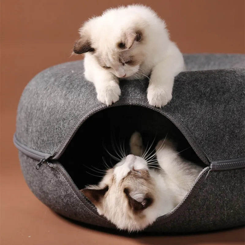 Rynx | Donut Cat Bed Pet Cat Tunnel Interactive Play Toy Cat Bed Dual-use Indoor Toy Kitten Sports Equipment Cat Training Toy Cat House