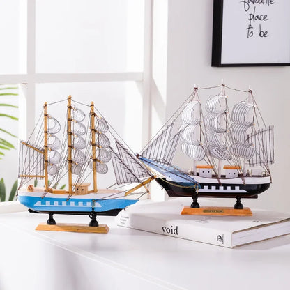 RYNX | New Wooden Sailing Boat Model Office Living Room Decoration Craft Nautical Decoration Creative Model Home Decor Birthday Gift