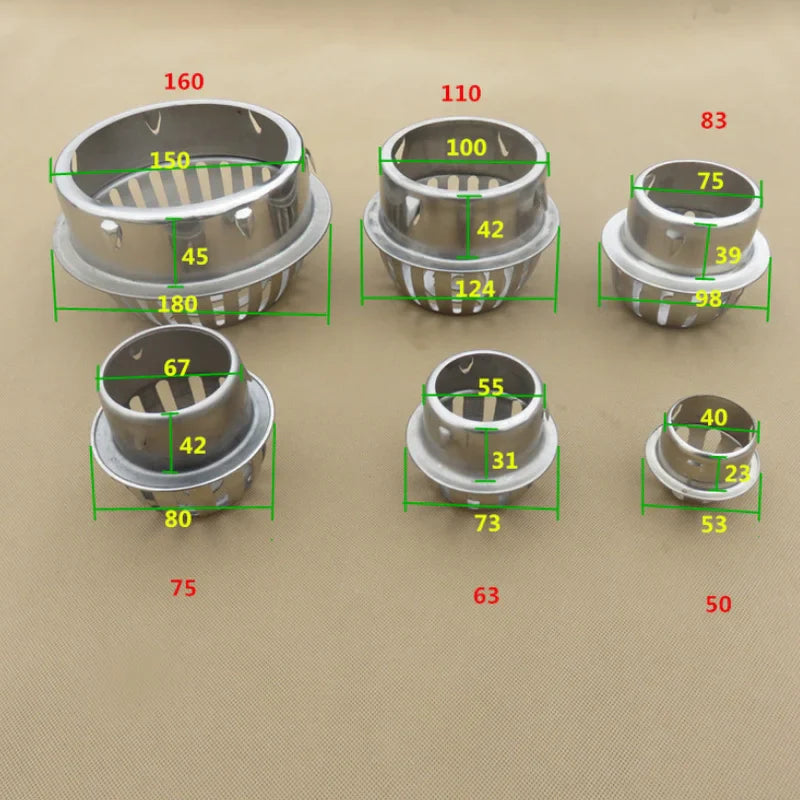 Rynx | Stainless Steel Round Balcony Roof Floor Drain - Large Displacement, Anti-Blocking Outdoor Rain Bucket Drainage