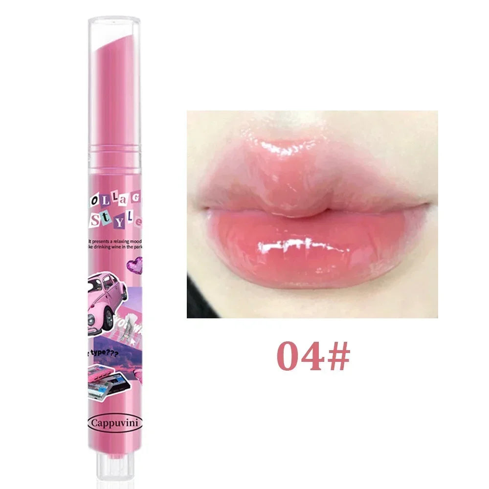 Rynx | Thin Tube Flower Lipstick Pencil Heart-Shaped Gel Lipstick Pencil Makeup Long-Lasting Moisturizing Lip Lacquer Girls Korean Cosmetics