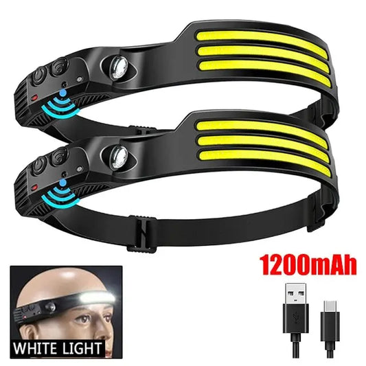 Rynx | COB LED Headlamp with Induction – USB Rechargeable Head Flashlight for Outdoor Camping, Fishing, and Sensor Lighting