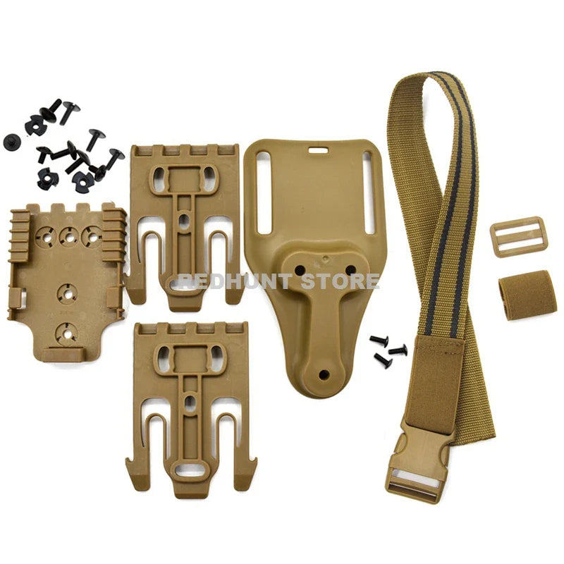 Rynx | Tactical Drop Leg Holster QLS 19/22 – Mid-Low Belt Universal Pistol Holster with Elastic Thigh Strap for Hunting