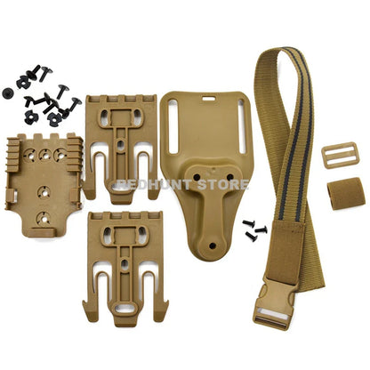 Rynx | Tactical Drop Leg Holster QLS 19/22 – Mid-Low Belt Universal Pistol Holster with Elastic Thigh Strap for Hunting
