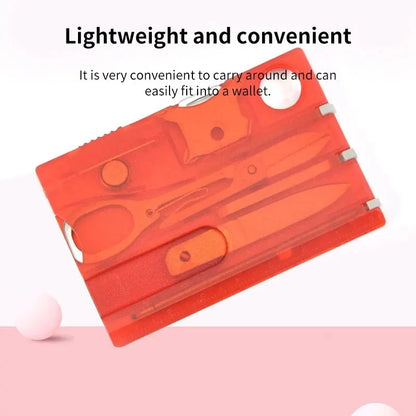 Rynx | Outdoor Camping Multifunctional Swiss Army Knife Card - Multi-Purpose Survival Tool with Lamp, Beauty Suit and Tool Card