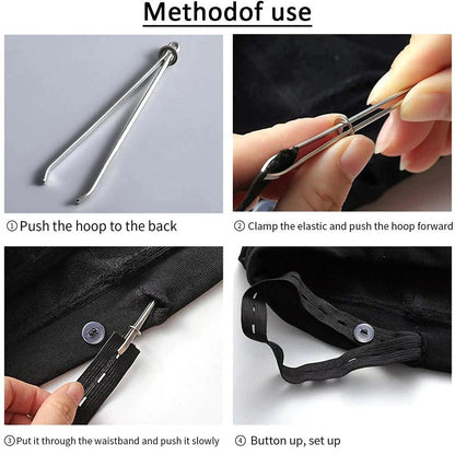Rynx | Sewing Revolution: Premium Stainless Steel Bodkin Threader with Elastic Clips