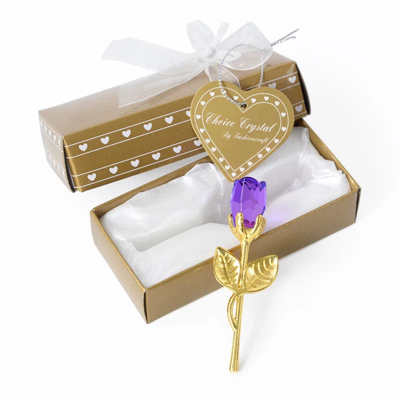Rynx | Crystal Bear Glass Rose - Valentine's Day Gift, Fashion Ornament, Wedding Home Decor