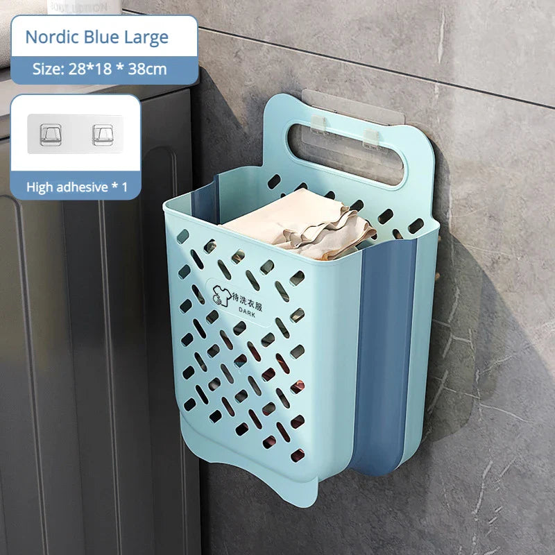 Rynx | Space-Saving Wall-Mounted Folding Laundry Basket - Your Household Laundry and Bathroom Organizer