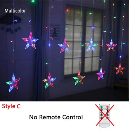 Rynx | 220V/110V/Battery Christmas Lights 2025 Light String Fairy Garland Curtain Decor for Holiday Party Christmas 2024 New Year's Decoration