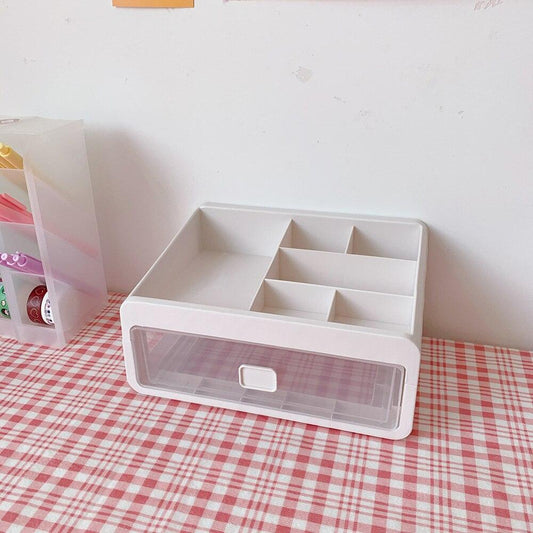 Rynx | Versatile stackable desk organizer with drawer and brush holder for a tidy workspace