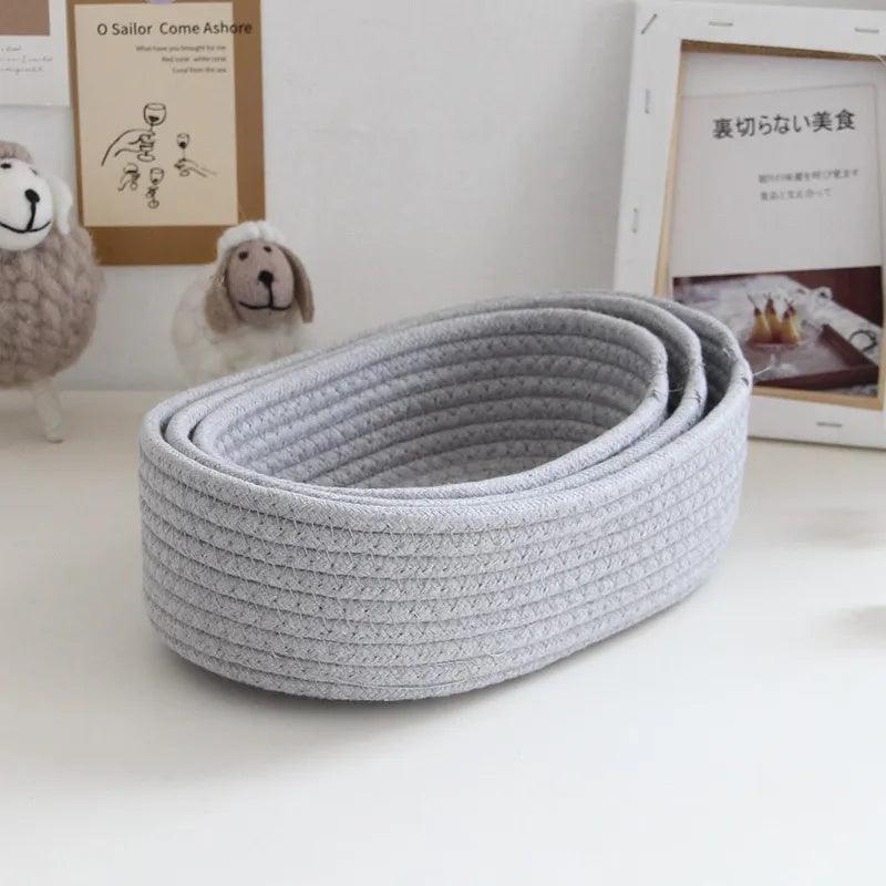 Rynx | Scandinavian Style Cotton Rope Desktop Storage Baskets - Chic Organization Solutions