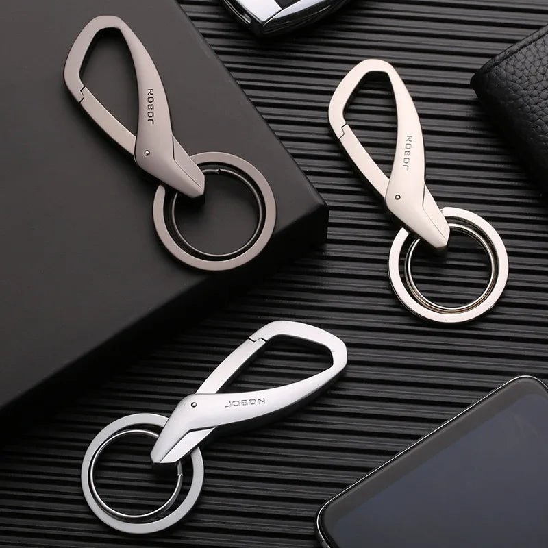 Rynx | High Quality Zinc Alloy Keychain - Simplicity Waist Hanging Double Ring Metal Key Chain for Men and Women