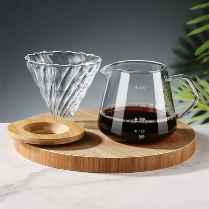 Rynx | Pour Over Coffee Set - Wood Holder & Milk Jug - Perfect Taste