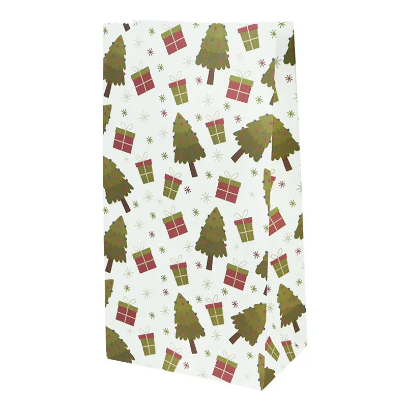 Rynx 10 pieces kraft paper candy cookie bags Santa snowman Christmas gift packaging bags Xmas Navidad New Year party decoration supplies
