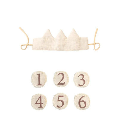 Rynx | Children's birthday fabric crown with interchangeable adhesive numbers