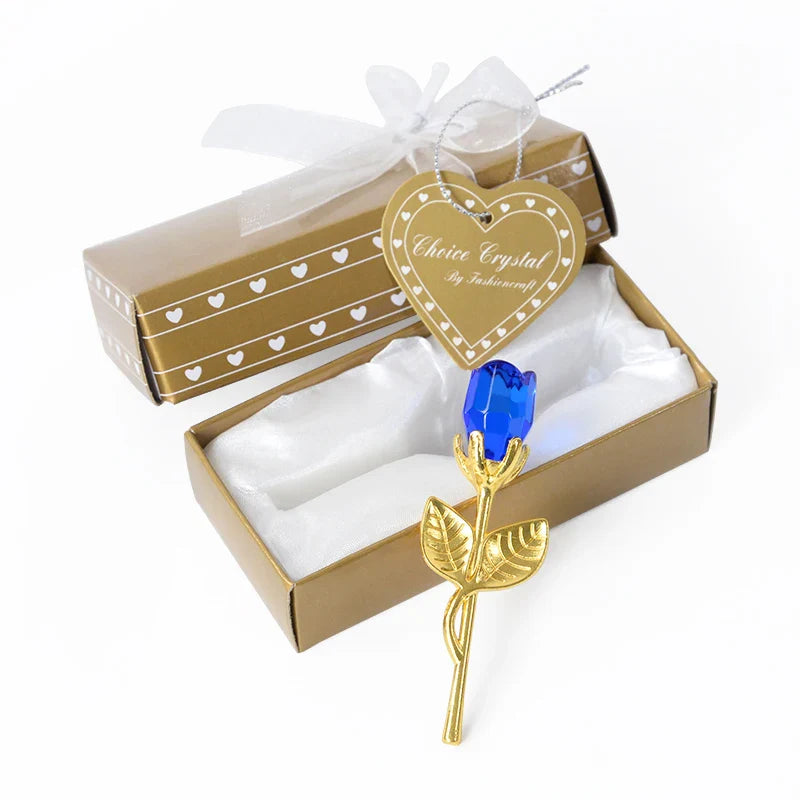 Rynx | Crystal Bear Glass Rose - Valentine's Day Gift, Fashion Ornament, Wedding Home Decor