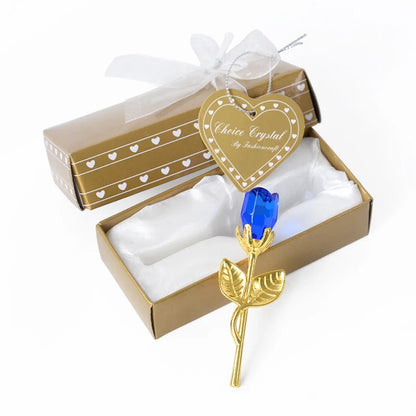 Rynx | Crystal Bear Glass Rose - Valentine's Day Gift, Fashion Ornament, Wedding Home Decor